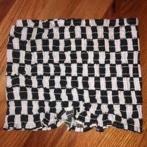 frill trim shirred bandeau top